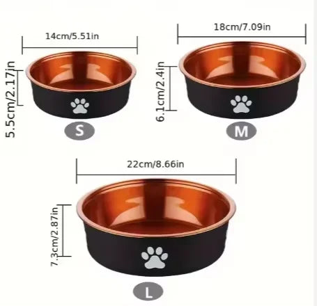 Premium Stainless Steel Insulated Dog and Cat Bowl - Portable, Non-Slip, Waterproof & Easy to Clean for Indoor and Outdoor Use