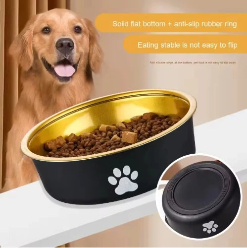 Premium Stainless Steel Insulated Dog and Cat Bowl - Portable, Non-Slip, Waterproof & Easy to Clean for Indoor and Outdoor Use